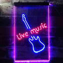 ADVPRO Guitar Live Music Bar Club  Dual Color LED Neon Sign st6-i3468 - Blue & Red