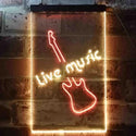 ADVPRO Guitar Live Music Bar Club  Dual Color LED Neon Sign st6-i3468 - Red & Yellow