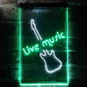 ADVPRO Guitar Live Music Bar Club  Dual Color LED Neon Sign st6-i3468 - White & Green