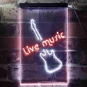 ADVPRO Guitar Live Music Bar Club  Dual Color LED Neon Sign st6-i3468 - White & Orange