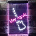 ADVPRO Guitar Live Music Bar Club  Dual Color LED Neon Sign st6-i3468 - White & Purple