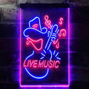 ADVPRO Cowboy Live Music Guitar  Dual Color LED Neon Sign st6-i3469 - Blue & Red