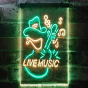 ADVPRO Cowboy Live Music Guitar  Dual Color LED Neon Sign st6-i3469 - Green & Yellow