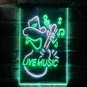 ADVPRO Cowboy Live Music Guitar  Dual Color LED Neon Sign st6-i3469 - White & Green