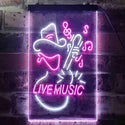 ADVPRO Cowboy Live Music Guitar  Dual Color LED Neon Sign st6-i3469 - White & Purple