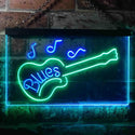 ADVPRO Blues Guitar Bar Dual Color LED Neon Sign st6-i3470 - Green & Blue