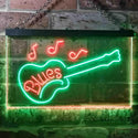 ADVPRO Blues Guitar Bar Dual Color LED Neon Sign st6-i3470 - Green & Red