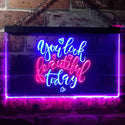 ADVPRO You Look Beautiful Today Girl Room Dual Color LED Neon Sign st6-i3472 - Red & Blue