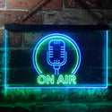 ADVPRO On Air Microphone Studio Dual Color LED Neon Sign st6-i3474 - Green & Blue