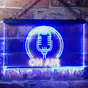 ADVPRO On Air Microphone Studio Dual Color LED Neon Sign st6-i3474 - White & Blue