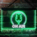 ADVPRO On Air Microphone Studio Dual Color LED Neon Sign st6-i3474 - White & Green