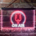 ADVPRO On Air Microphone Studio Dual Color LED Neon Sign st6-i3474 - White & Red