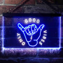 ADVPRO Good Vibes Only Hand Room Dual Color LED Neon Sign st6-i3475 - White & Blue