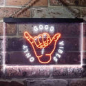 ADVPRO Good Vibes Only Hand Room Dual Color LED Neon Sign st6-i3475 - White & Orange