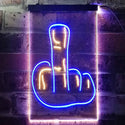 ADVPRO Back Off Middle Finger Bar  Dual Color LED Neon Sign st6-i3476 - Blue & Yellow