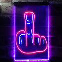 ADVPRO Back Off Middle Finger Bar  Dual Color LED Neon Sign st6-i3476 - Red & Blue