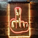 ADVPRO Back Off Middle Finger Bar  Dual Color LED Neon Sign st6-i3476 - Red & Yellow