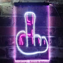 ADVPRO Back Off Middle Finger Bar  Dual Color LED Neon Sign st6-i3476 - White & Purple