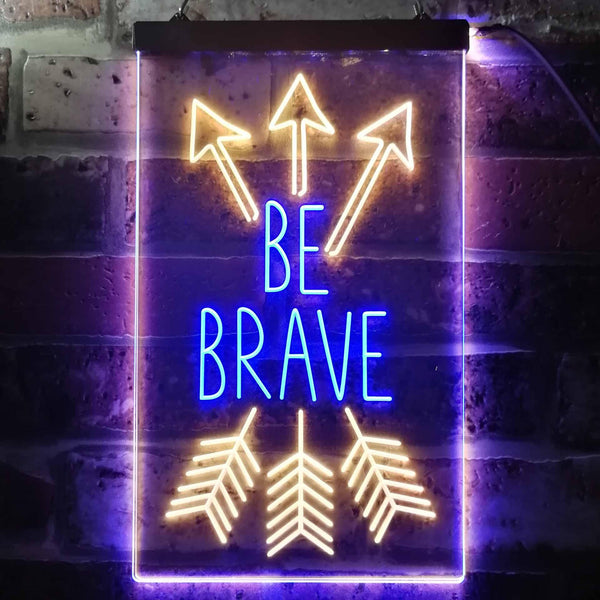 ADVPRO Be Brave Arrow Room Decor  Dual Color LED Neon Sign st6-i3477 - Blue & Yellow