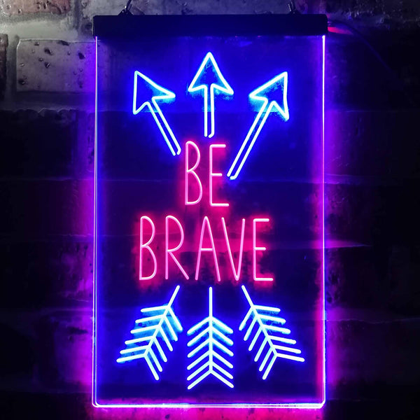 ADVPRO Be Brave Arrow Room Decor  Dual Color LED Neon Sign st6-i3477 - Red & Blue