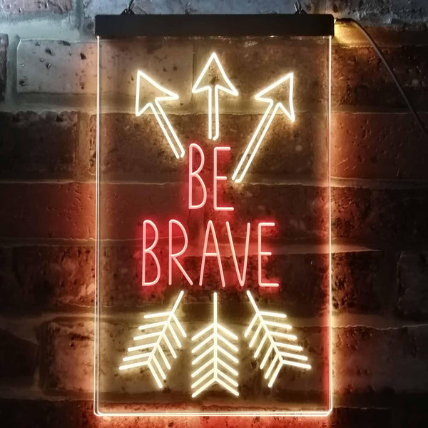 ADVPRO Be Brave Arrow Room Decor  Dual Color LED Neon Sign st6-i3477 - Red & Yellow