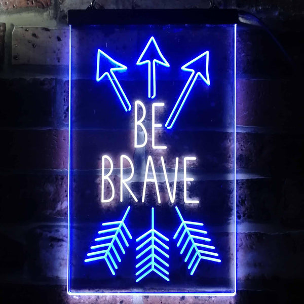 ADVPRO Be Brave Arrow Room Decor  Dual Color LED Neon Sign st6-i3477 - White & Blue