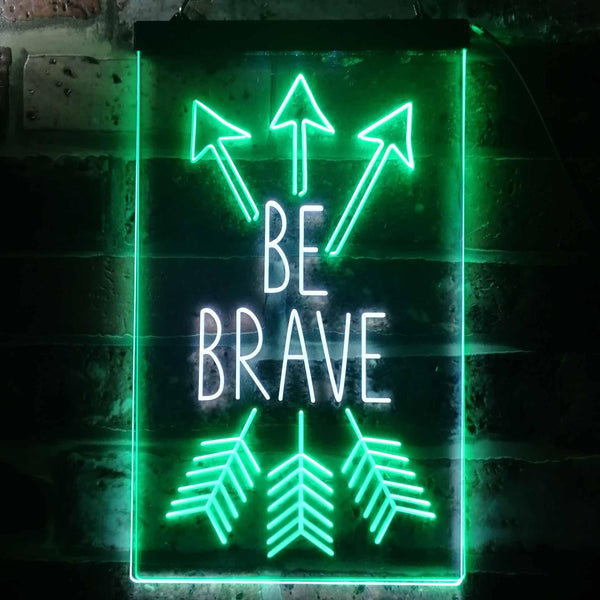 ADVPRO Be Brave Arrow Room Decor  Dual Color LED Neon Sign st6-i3477 - White & Green