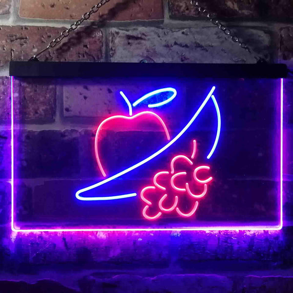 ADVPRO Fruit Shop Apply Grape Banana Dual Color LED Neon Sign st6-i3479 - Blue & Red