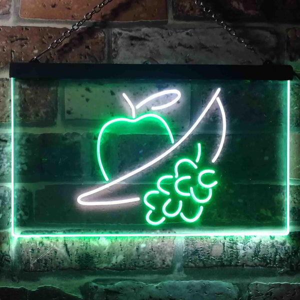 ADVPRO Fruit Shop Apply Grape Banana Dual Color LED Neon Sign st6-i3479 - White & Green