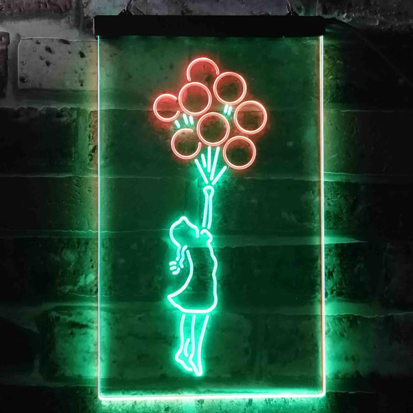 ADVPRO Balloon Girl Kid Room Display  Dual Color LED Neon Sign st6-i3480 - Green & Red