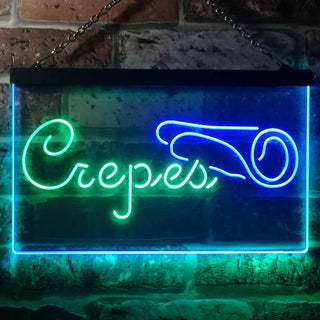 ADVPRO Crepes Restaurant Dual Color LED Neon Sign st6-i3481 - Green & Blue