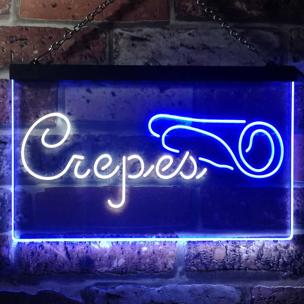 ADVPRO Crepes Restaurant Dual Color LED Neon Sign st6-i3481 - White & Blue