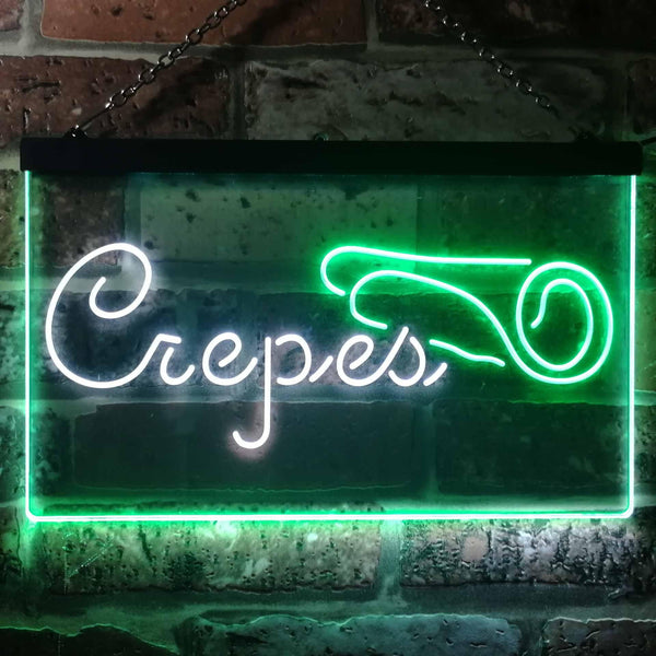 ADVPRO Crepes Restaurant Dual Color LED Neon Sign st6-i3481 - White & Green