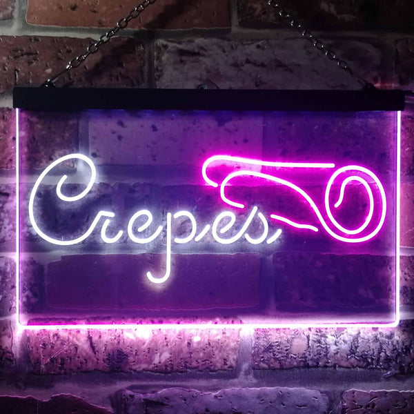 ADVPRO Crepes Restaurant Dual Color LED Neon Sign st6-i3481 - White & Purple