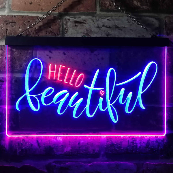 ADVPRO Hello Beautiful Room Display Dual Color LED Neon Sign st6-i3482 - Blue & Red