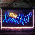 ADVPRO Hello Beautiful Room Display Dual Color LED Neon Sign st6-i3482 - Blue & Yellow