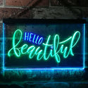 ADVPRO Hello Beautiful Room Display Dual Color LED Neon Sign st6-i3482 - Green & Blue