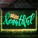 ADVPRO Hello Beautiful Room Display Dual Color LED Neon Sign st6-i3482 - Green & Yellow
