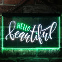 ADVPRO Hello Beautiful Room Display Dual Color LED Neon Sign st6-i3482 - White & Green