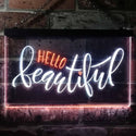 ADVPRO Hello Beautiful Room Display Dual Color LED Neon Sign st6-i3482 - White & Orange