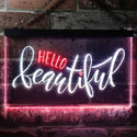 ADVPRO Hello Beautiful Room Display Dual Color LED Neon Sign st6-i3482 - White & Red