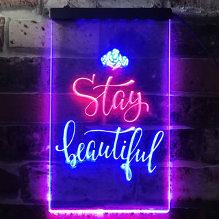 ADVPRO Stay Beautiful Room Decoration  Dual Color LED Neon Sign st6-i3483 - Red & Blue