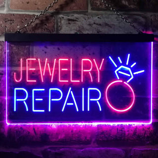 ADVPRO Jewelry Repair Ring Shop Dual Color LED Neon Sign st6-i3485 - Red & Blue
