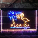 ADVPRO Miami Florida Sunshine Flamingo Dual Color LED Neon Sign st6-i3486 - Blue & Yellow