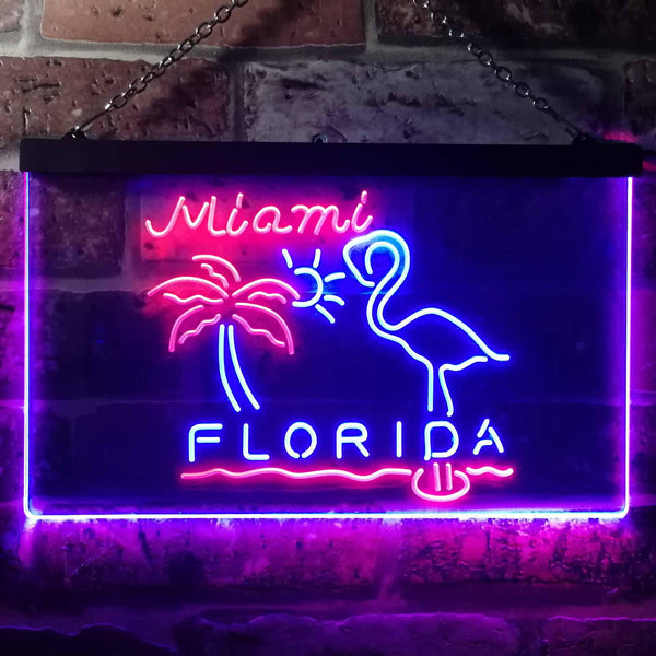 ADVPRO Miami Florida Sunshine Flamingo Dual Color LED Neon Sign st6-i3486 - Red & Blue