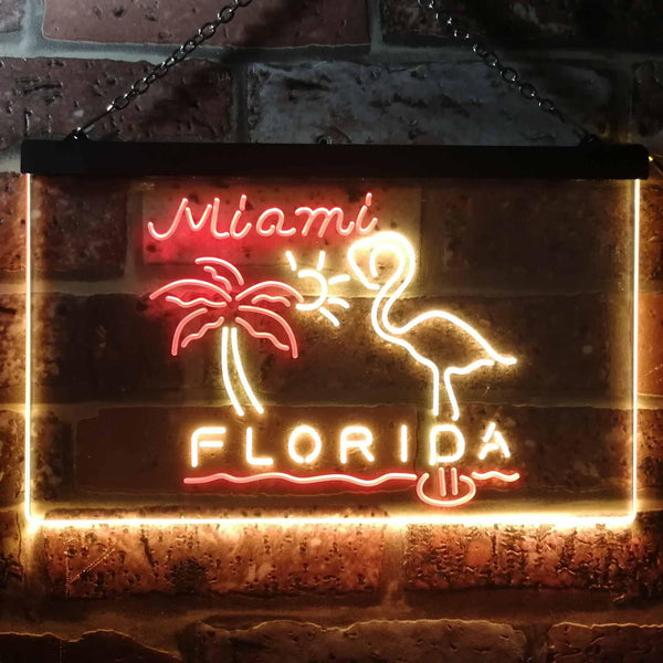 ADVPRO Miami Florida Sunshine Flamingo Dual Color LED Neon Sign st6-i3486 - Red & Yellow