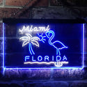 ADVPRO Miami Florida Sunshine Flamingo Dual Color LED Neon Sign st6-i3486 - White & Blue