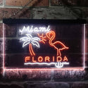 ADVPRO Miami Florida Sunshine Flamingo Dual Color LED Neon Sign st6-i3486 - White & Orange