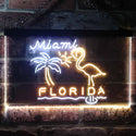 ADVPRO Miami Florida Sunshine Flamingo Dual Color LED Neon Sign st6-i3486 - White & Yellow
