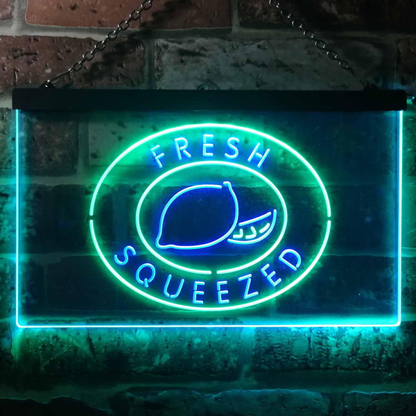ADVPRO Fresh Squeezed Lemonade Dual Color LED Neon Sign st6-i3487 - Green & Blue